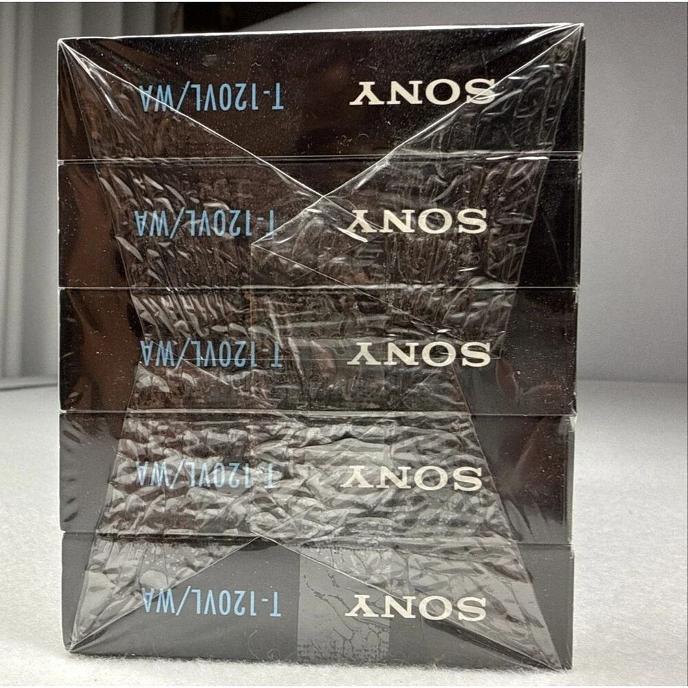 Sony T-120VL/WA VHS Blank Video Tapes 6 Hour Standard Grade New Sealed 5 Pack